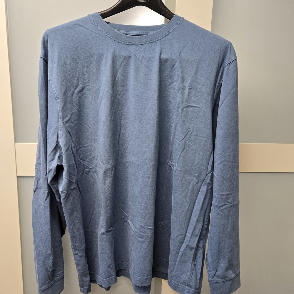 L.L. Bean Men's Unshrinkable Long Sleeve Blue Tee-XXL
